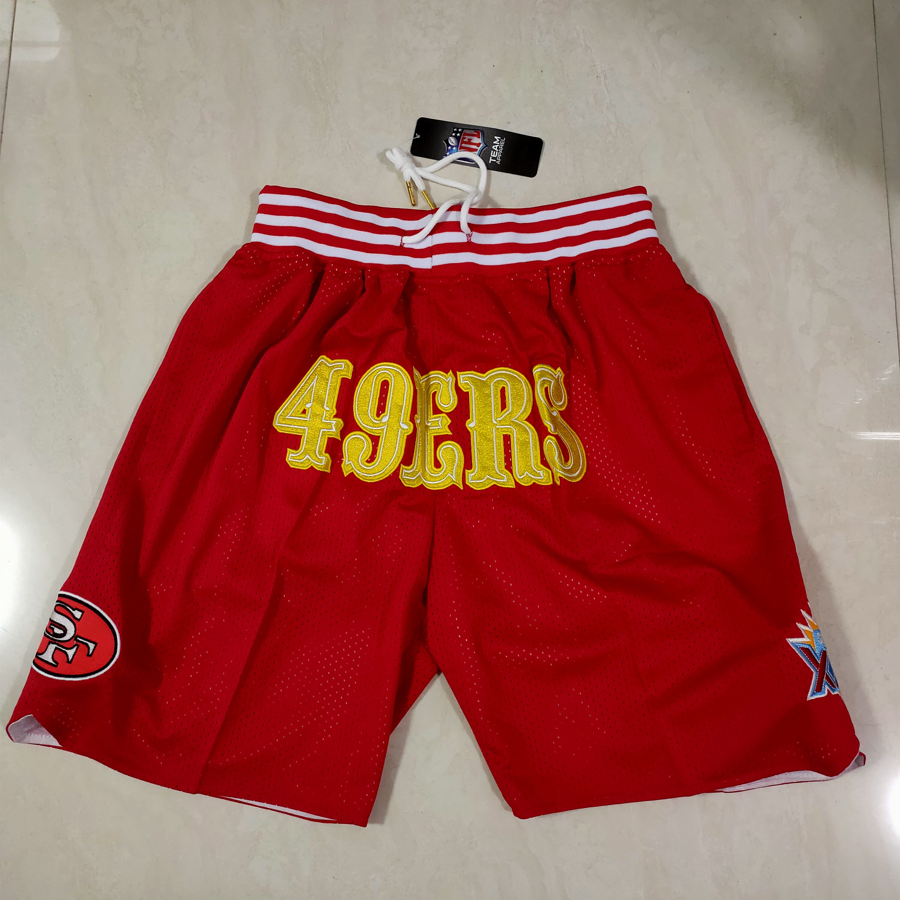 Men NFL 2021 San Francisco 49ers Red Shorts->dallas mavericks->NBA Jersey